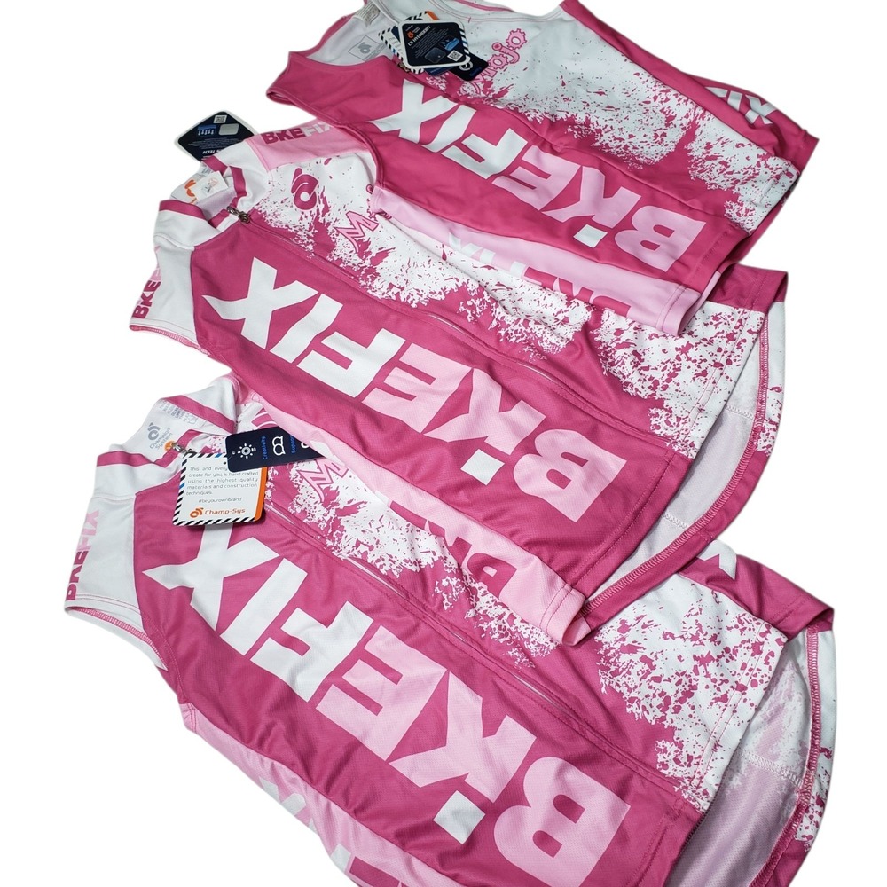 New W Tags Women's Size XS Lot Of (3) Pink Cycling Jerseys Champion System Mojo
